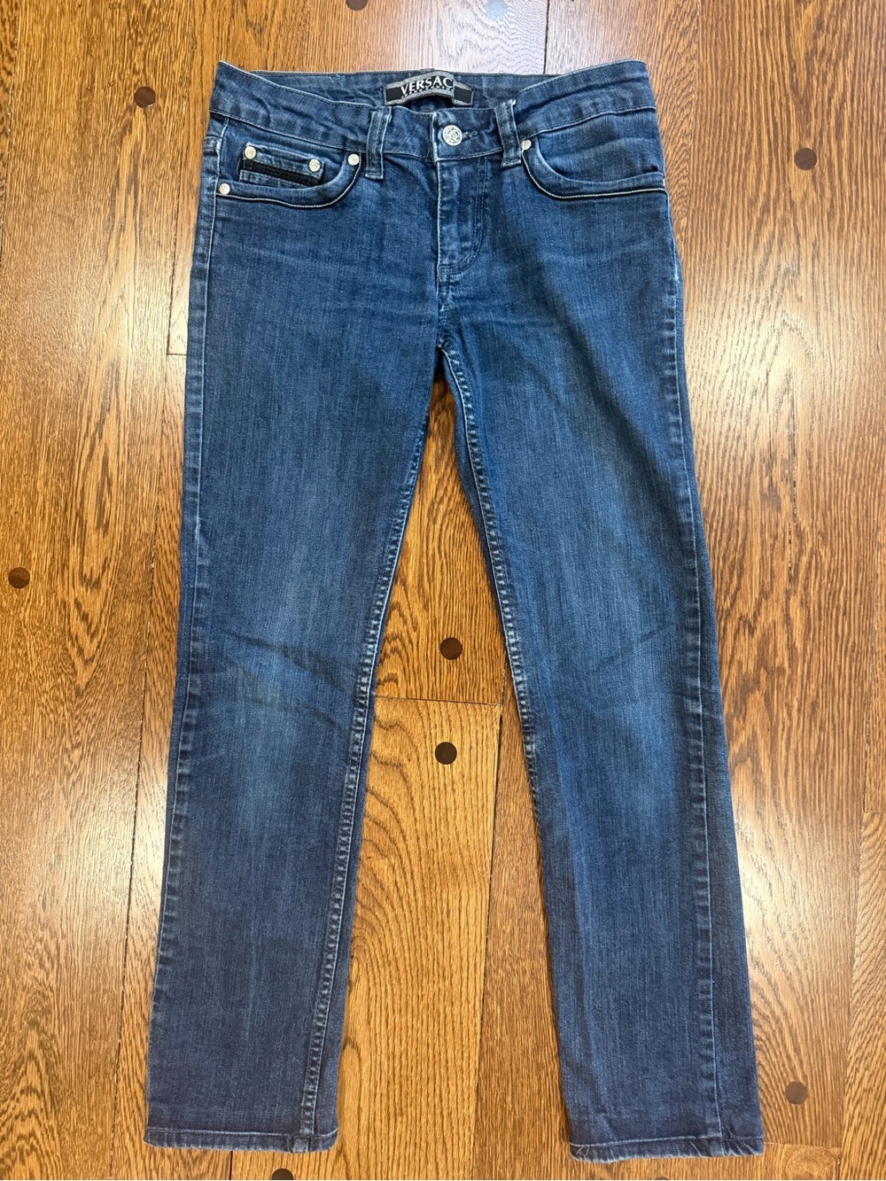 Versace Jeans Couture Blue Straight Leg Jeans Medusa Hardware